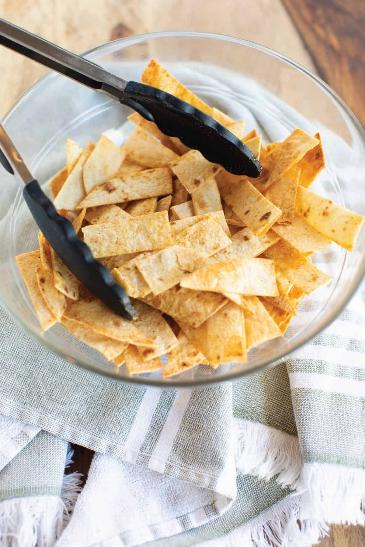 Baked & Seasoned Crispy Tortilla Strips Binge Worthy Bites