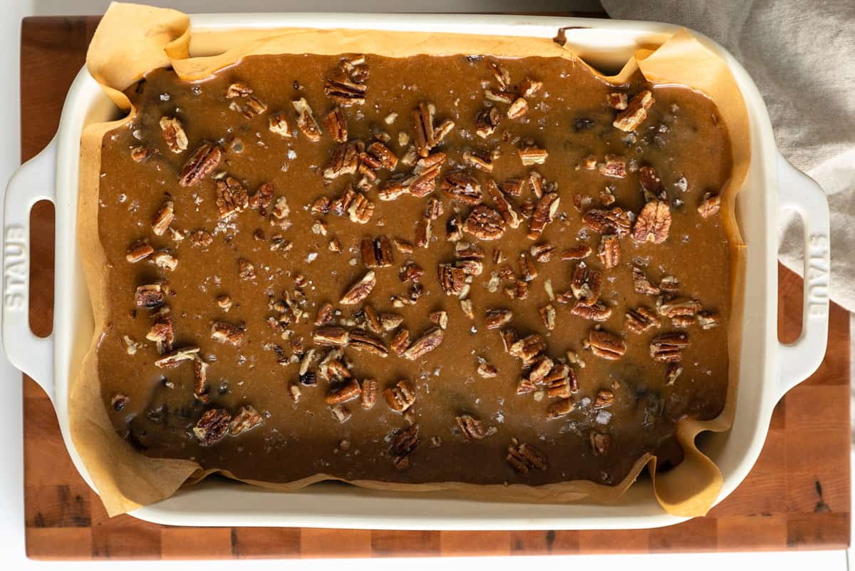 Big batch of Salted Caramel Turtle Brownies