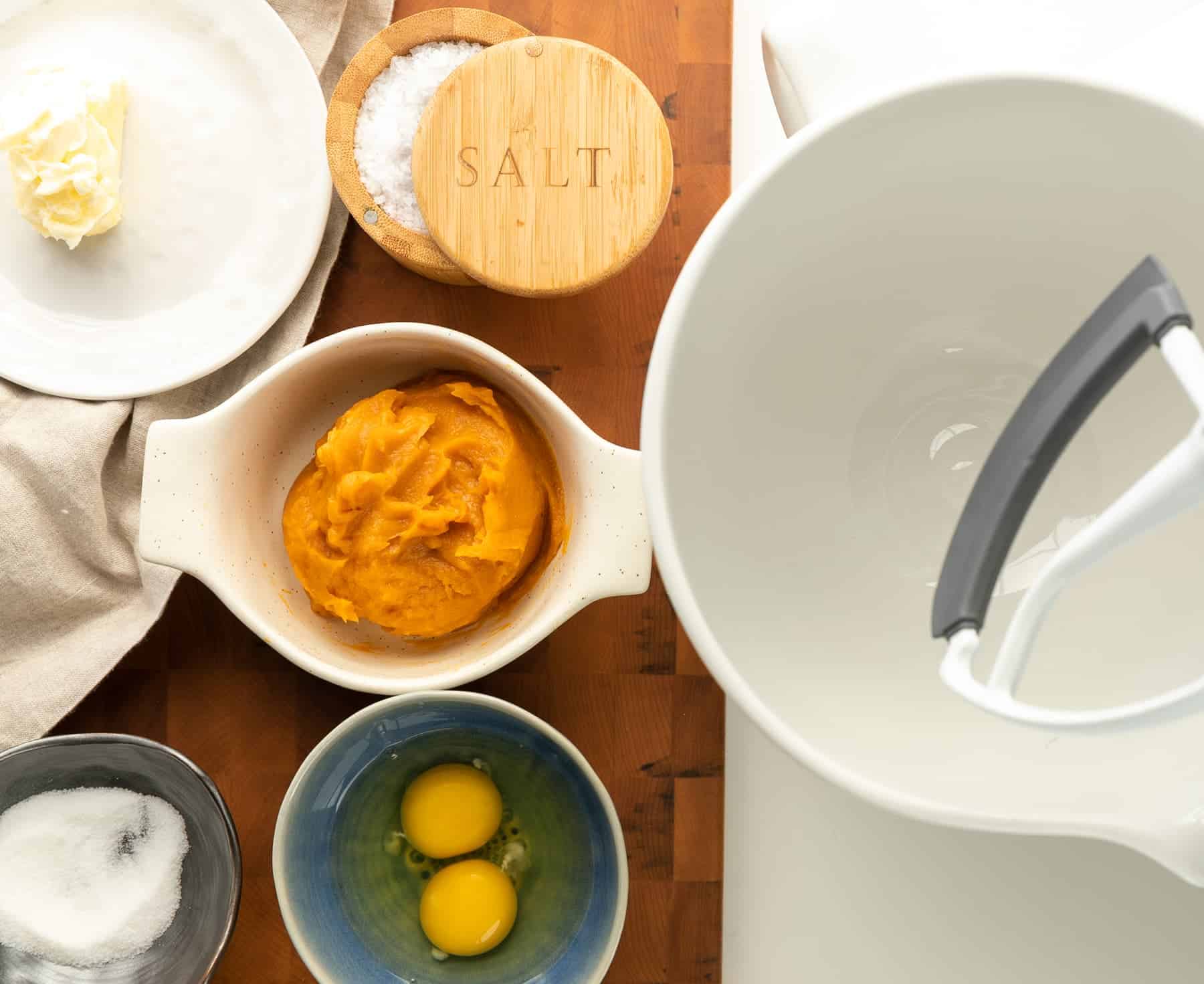 Ingredients to make Sweet Potato Bread Rolls 